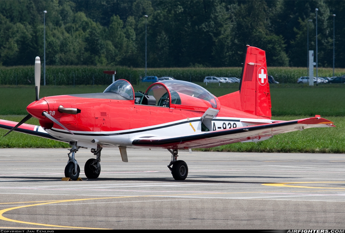 Switzerland - Air Force Pilatus NCPC-7 Turbo Trainer A-938 at Emmen (EML / LSME), Switzerland