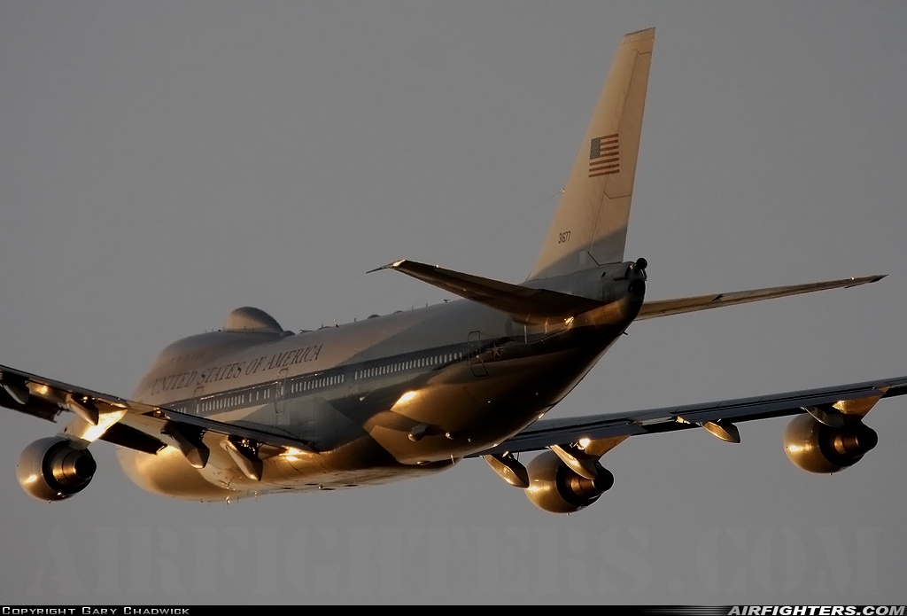 USA - Air Force Boeing E-4B (747-200B) 73-1677 at Mildenhall (MHZ / GXH / EGUN), UK