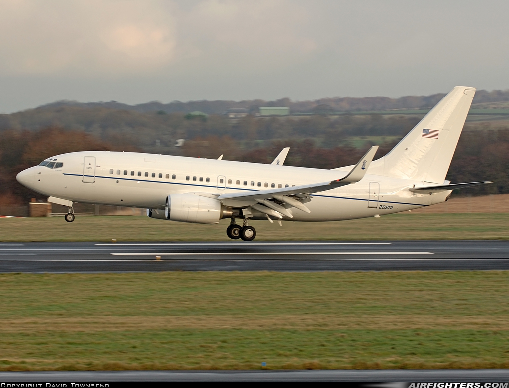 USA - Air Force Boeing C-40C (737-7CP BBJ) 02-0201 at Glasgow - Prestwick (PIK / EGPK), UK