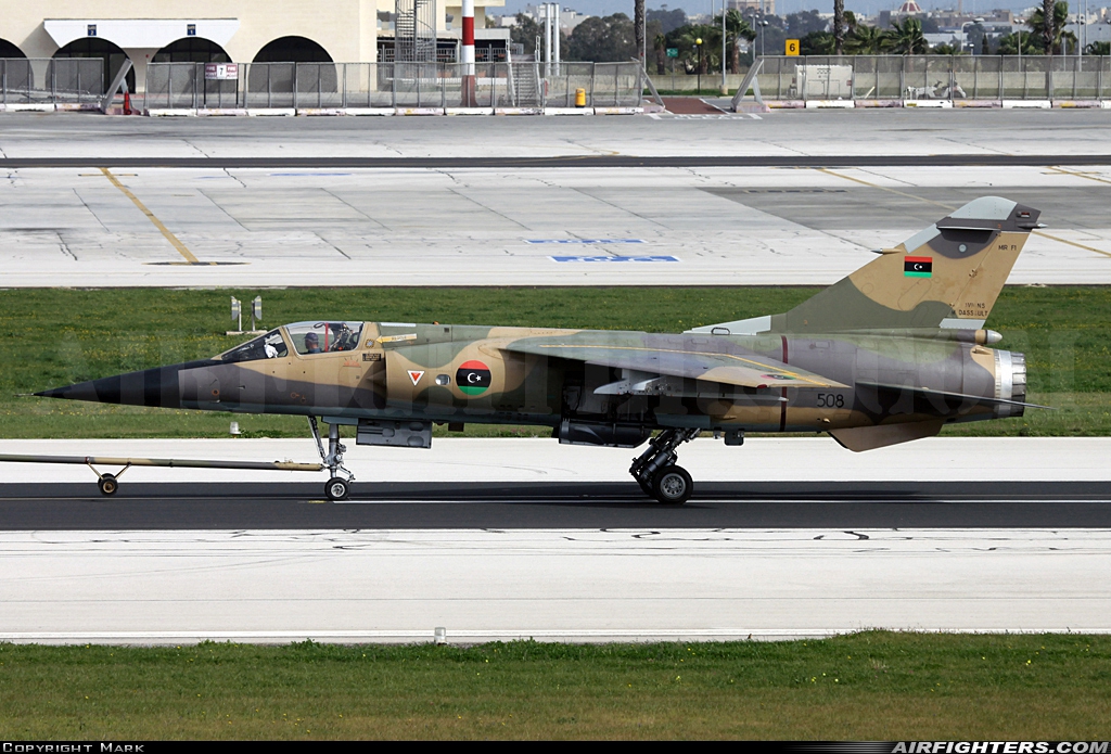 Libya - Air Force Dassault Mirage F1EDA 508 at Luqa - Malta International (MLA / LMML), Malta