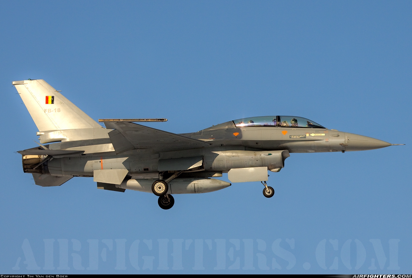 Belgium - Air Force General Dynamics F-16BM Fighting Falcon FB-18 at Kleine Brogel (EBBL), Belgium