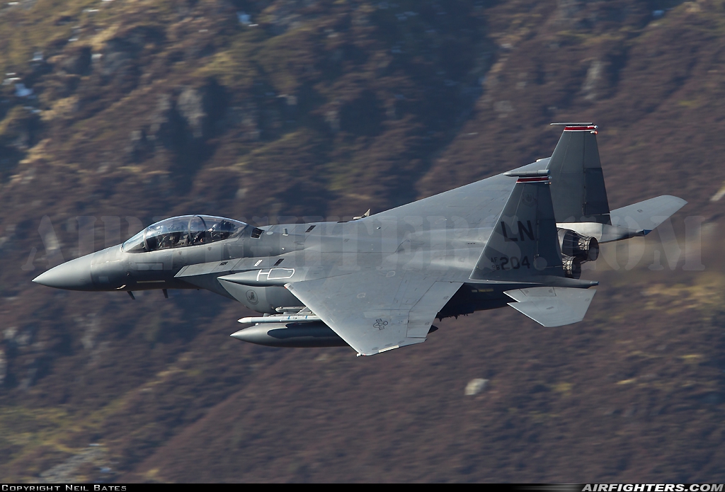 USA - Air Force McDonnell Douglas F-15E Strike Eagle 96-0204 at Off-Airport - Machynlleth Loop Area, UK