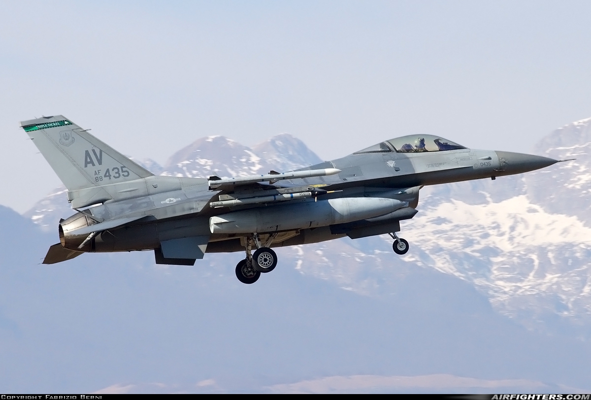 USA - Air Force General Dynamics F-16C Fighting Falcon 88-0435 at Aviano (- Pagliano e Gori) (AVB / LIPA), Italy