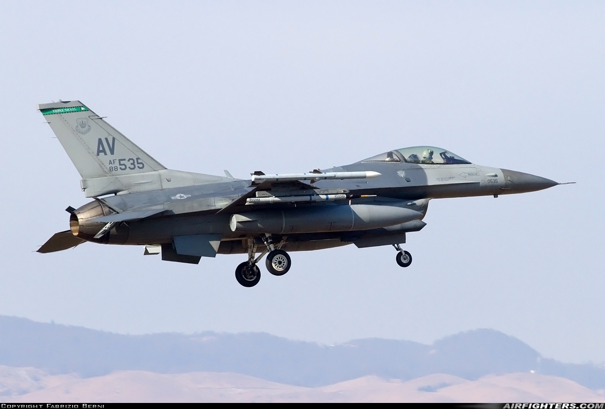 USA - Air Force General Dynamics F-16C Fighting Falcon 88-0535 at Aviano (- Pagliano e Gori) (AVB / LIPA), Italy