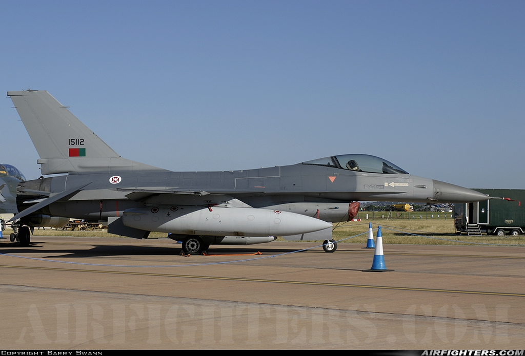 Portugal - Air Force General Dynamics F-16A Fighting Falcon 15112 at Fairford (FFD / EGVA), UK