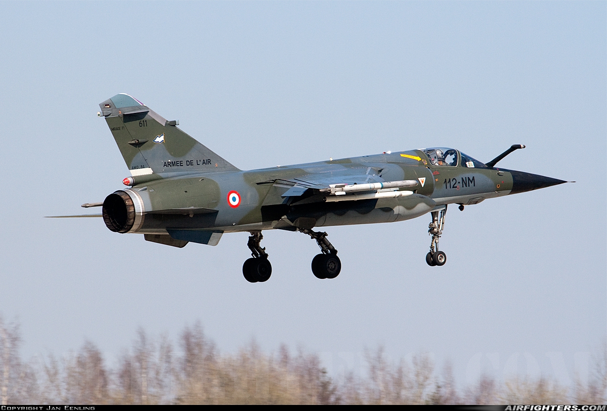France - Air Force Dassault Mirage F1CR 611 at Florennes (EBFS), Belgium