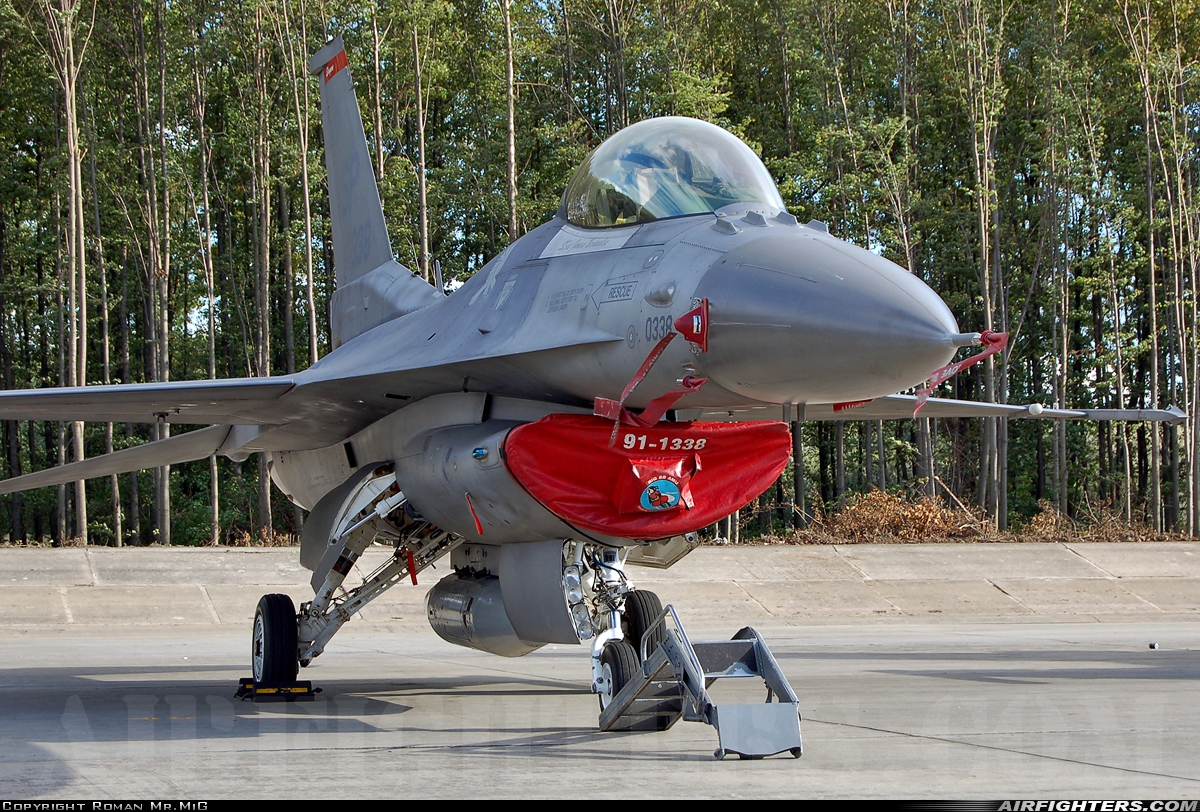 USA - Air Force General Dynamics F-16C Fighting Falcon 91-0338 at Ostrava - Mosnov (OSR / LKMT), Czech Republic