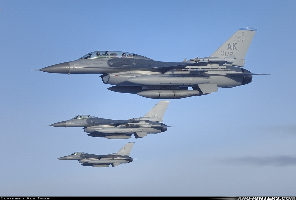 USA - Air Force General Dynamics F-16D Fighting Falcon 89-2172 at In Flight, International Airspace