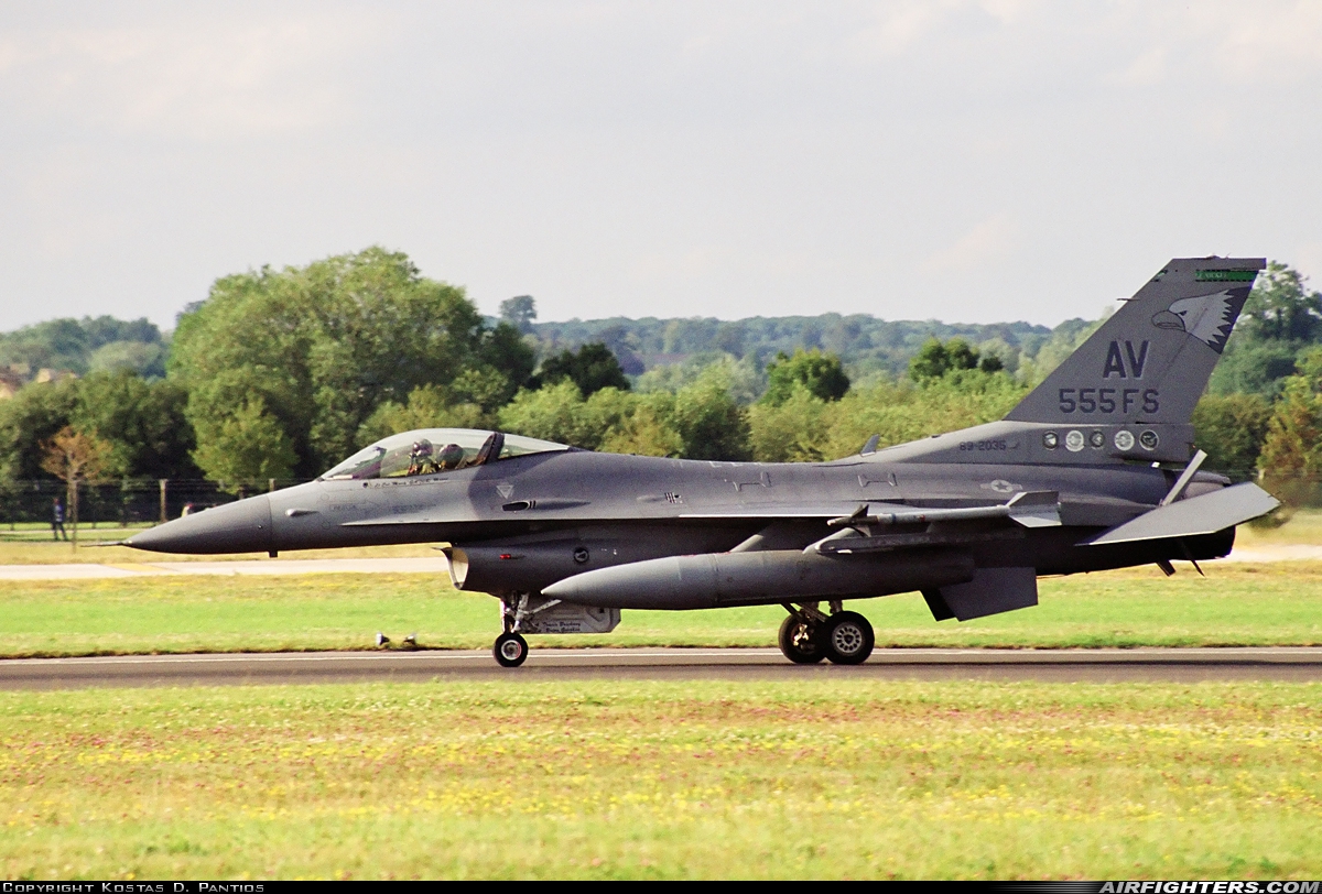 USA - Air Force General Dynamics F-16C Fighting Falcon 89-2035 at Fairford (FFD / EGVA), UK