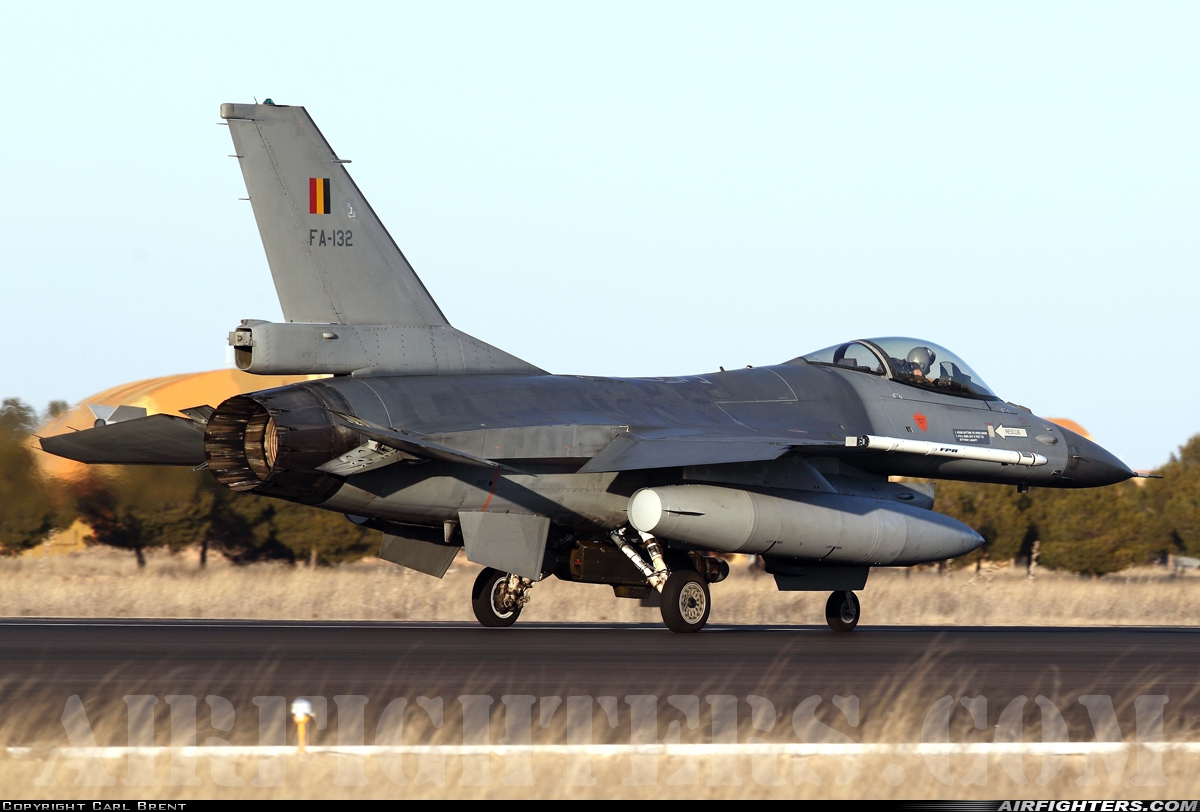 Belgium - Air Force General Dynamics F-16AM Fighting Falcon FA-132 at Albacete (- Los Llanos) (LEAB), Spain