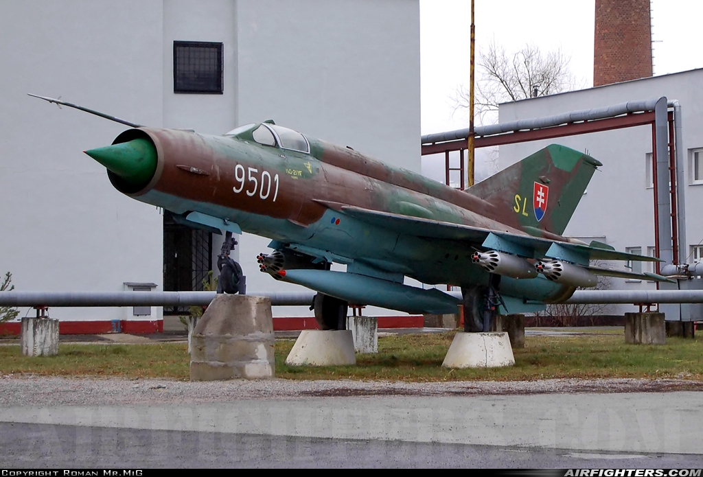 Slovakia - Air Force Mikoyan-Gurevich MiG-21MF 9501 at Sliac (LZSL), Slovakia