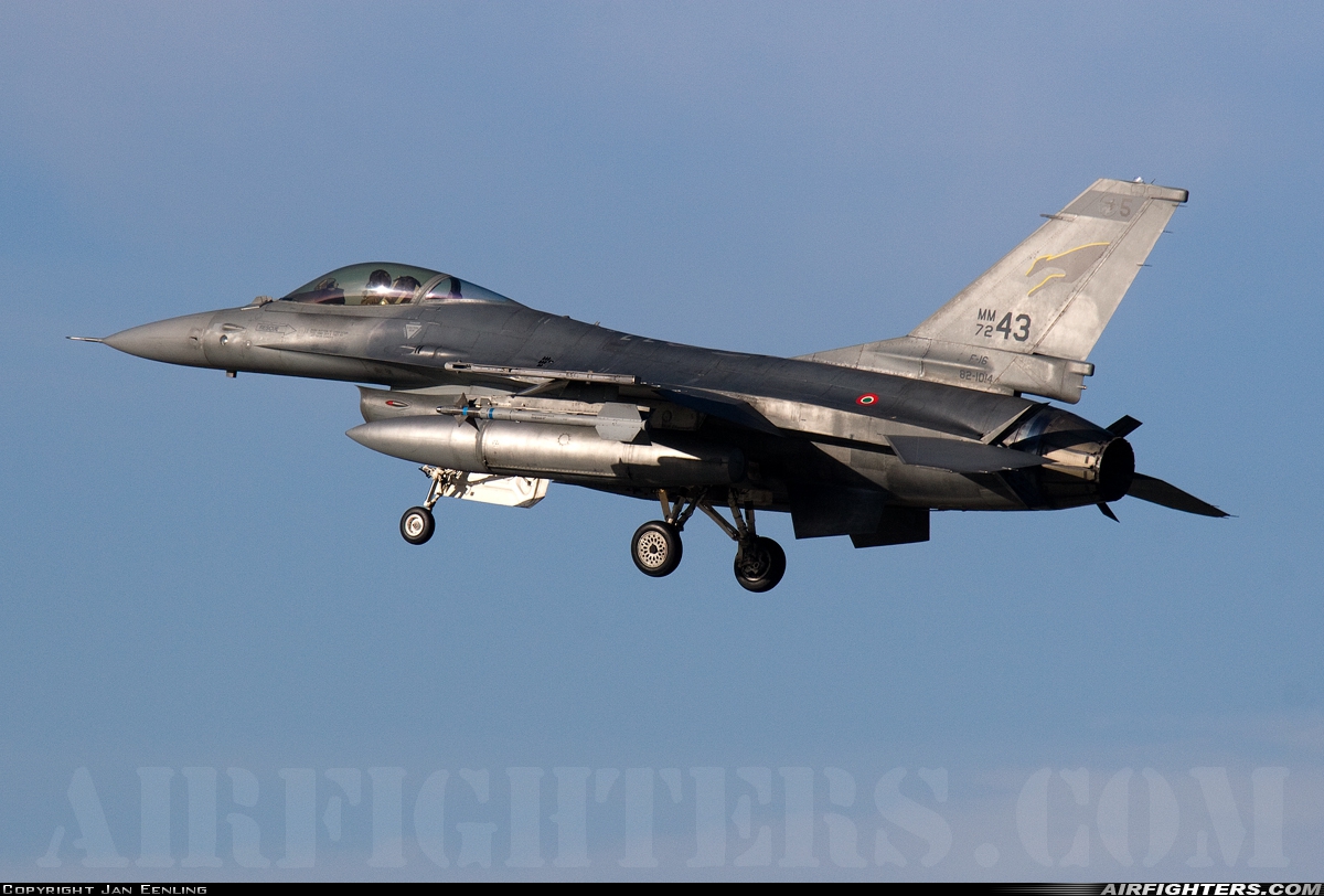 Italy - Air Force General Dynamics F-16A/ADF Fighting Falcon MM7243 at Florennes (EBFS), Belgium