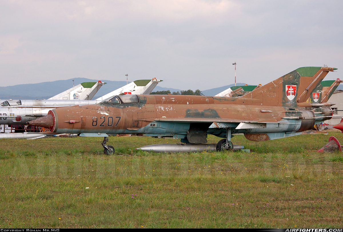 Slovakia - Air Force Mikoyan-Gurevich MiG-21MF 8207 at Sliac (LZSL), Slovakia