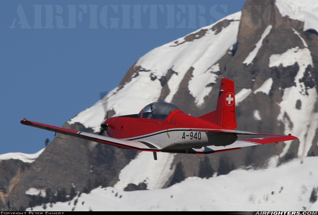 Switzerland - Air Force Pilatus NCPC-7 Turbo Trainer A-940 at Meiringen (LSMM), Switzerland