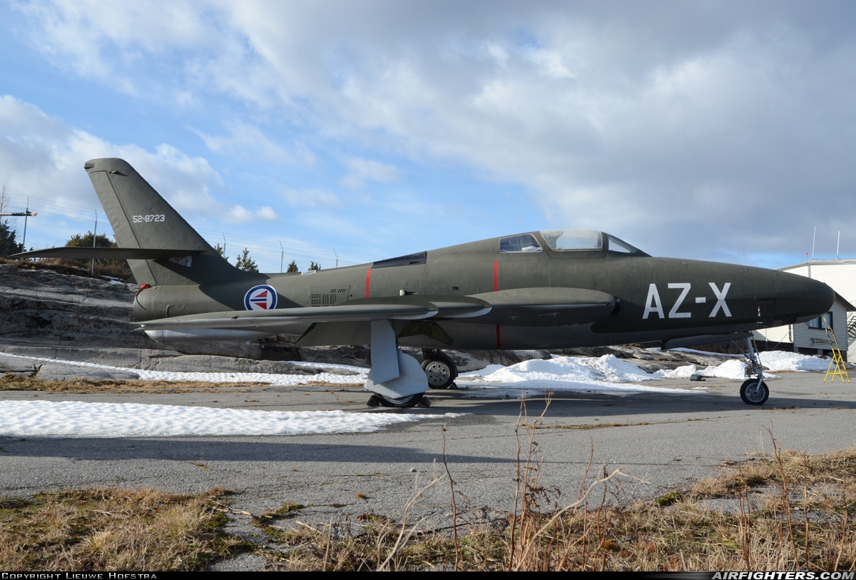 Norway - Air Force Republic RF-84F Thunderflash 52-8723 at Sandefjord - Torp (TRF / ENTO), Norway