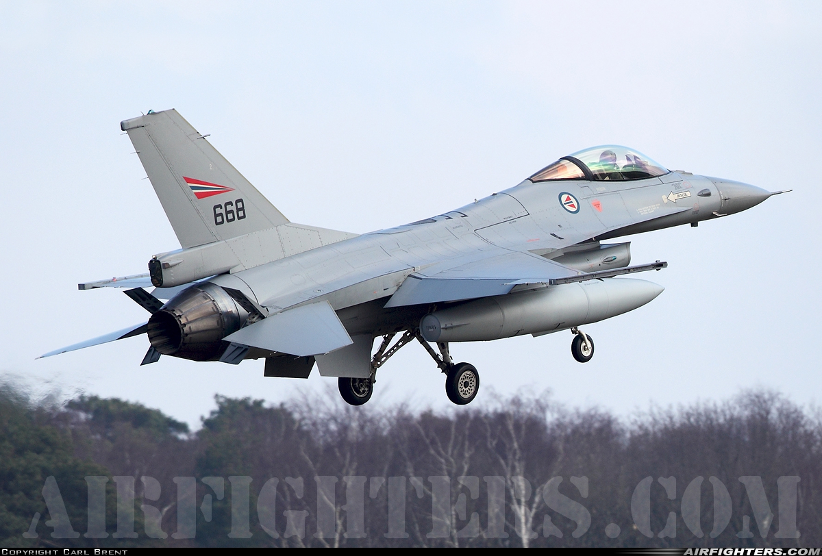 Norway - Air Force General Dynamics F-16A Fighting Falcon 668 at Bergen op Zoom - Woensdrecht (WOE / BZM / EHWO), Netherlands