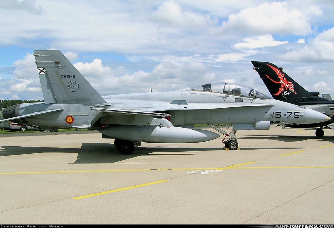 Spain - Air Force McDonnell Douglas CE-15 Hornet (EF-18B) CE.15-6 at Geilenkirchen (GKE / ETNG), Germany