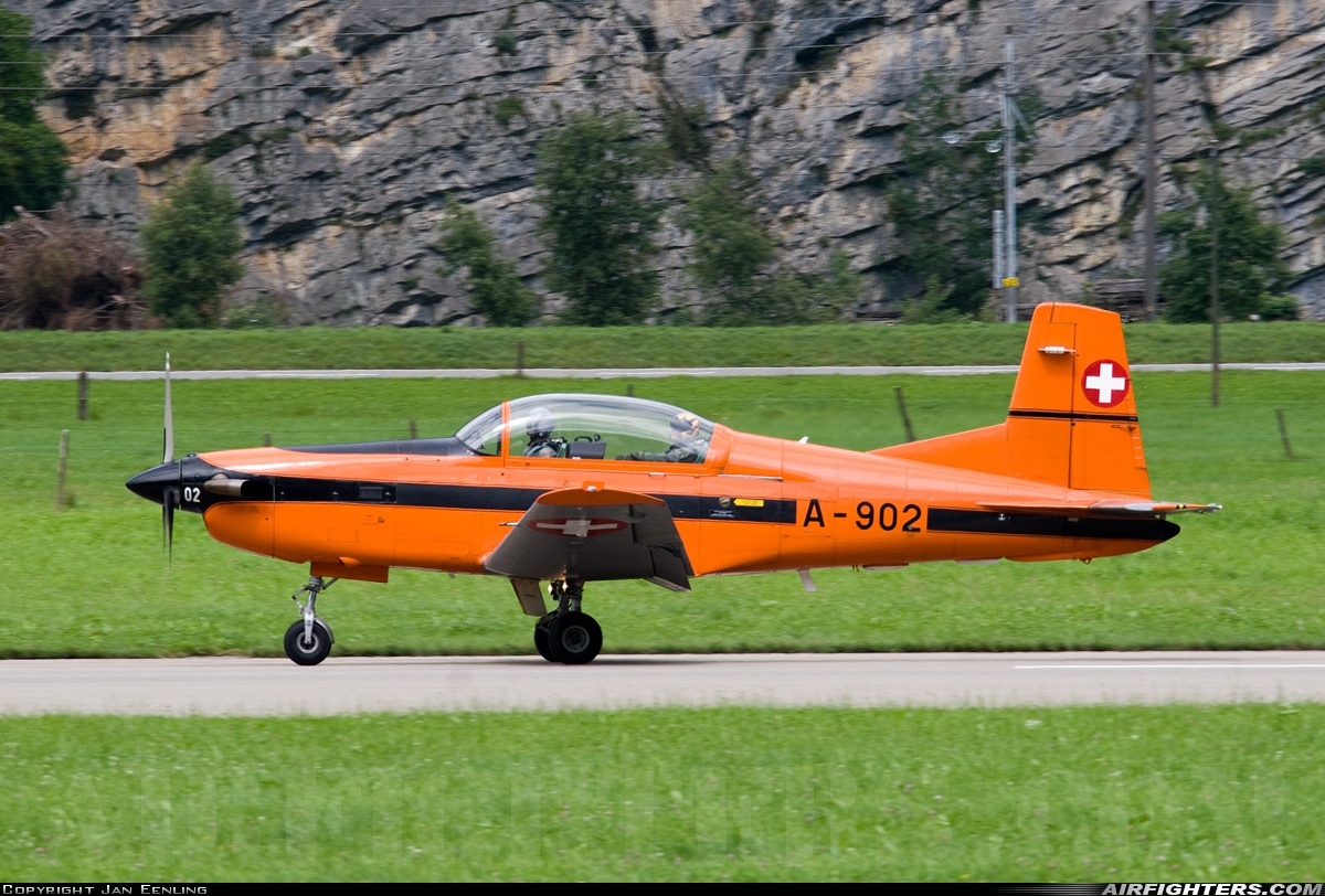 Switzerland - Air Force Pilatus PC-7 Turbo Trainer A-902 at Meiringen (LSMM), Switzerland