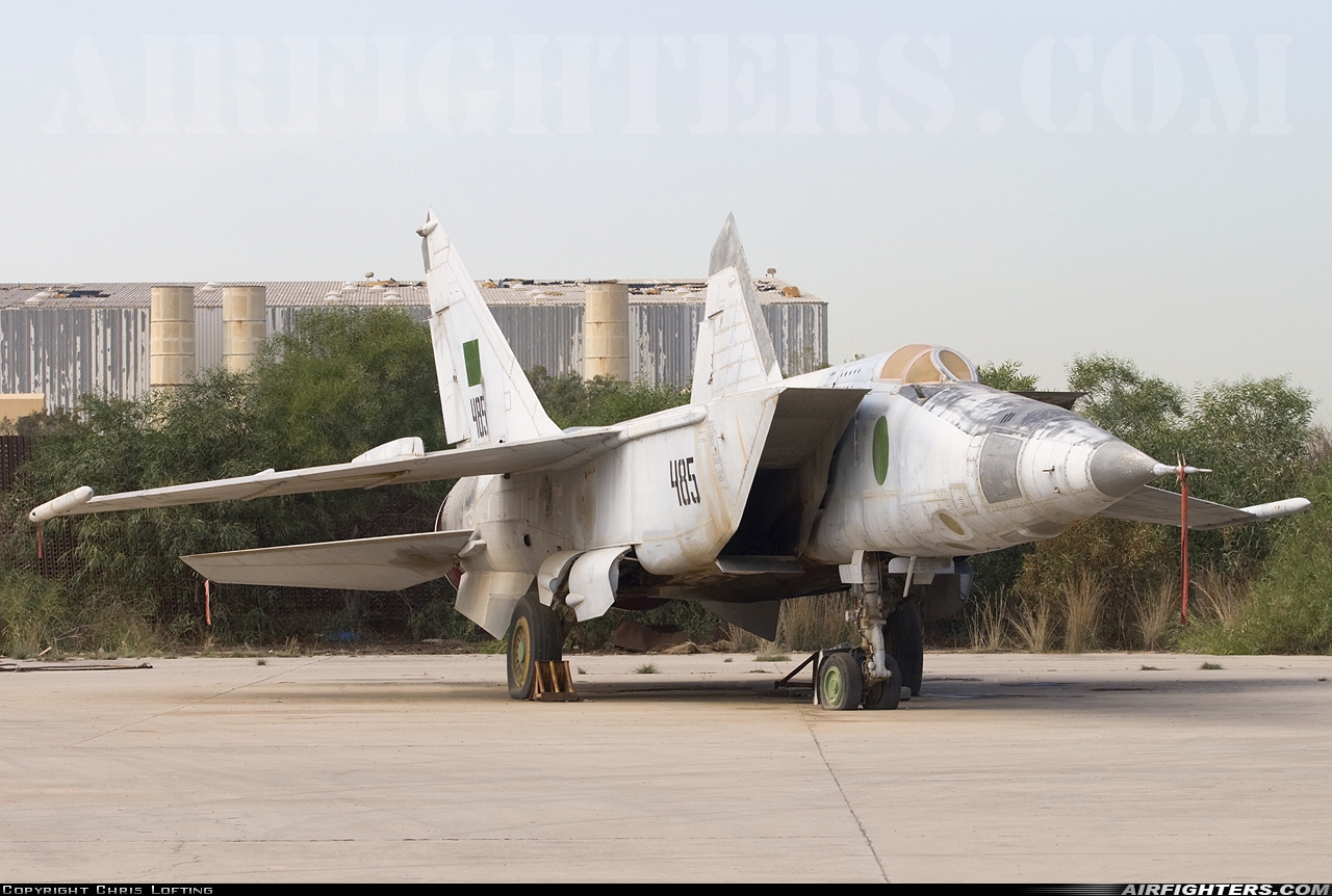 Libya - Air Force Mikoyan-Gurevich MiG-25RBK 485 at Tripoli - Mitiga (MJI / HLLM), Libya