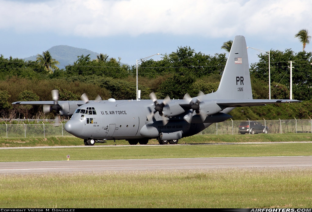 USA - Air Force Lockheed C-130E Hercules (L-382) 64-0515 at Ponce - Mercedita Airport (PSE / TJPS), Puerto Rico