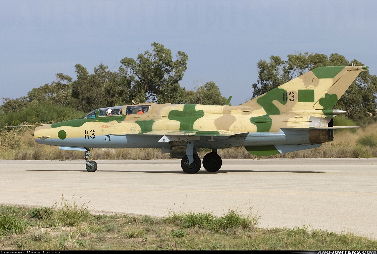 Libya - Air Force Mikoyan-Gurevich MiG-21UM 113 at Tripoli - Mitiga (MJI / HLLM), Libya