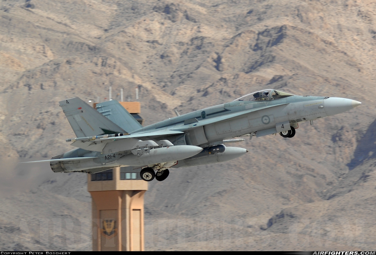 Australia - Air Force McDonnell Douglas F/A-18A Hornet A21-4 at Las Vegas - Nellis AFB (LSV / KLSV), USA