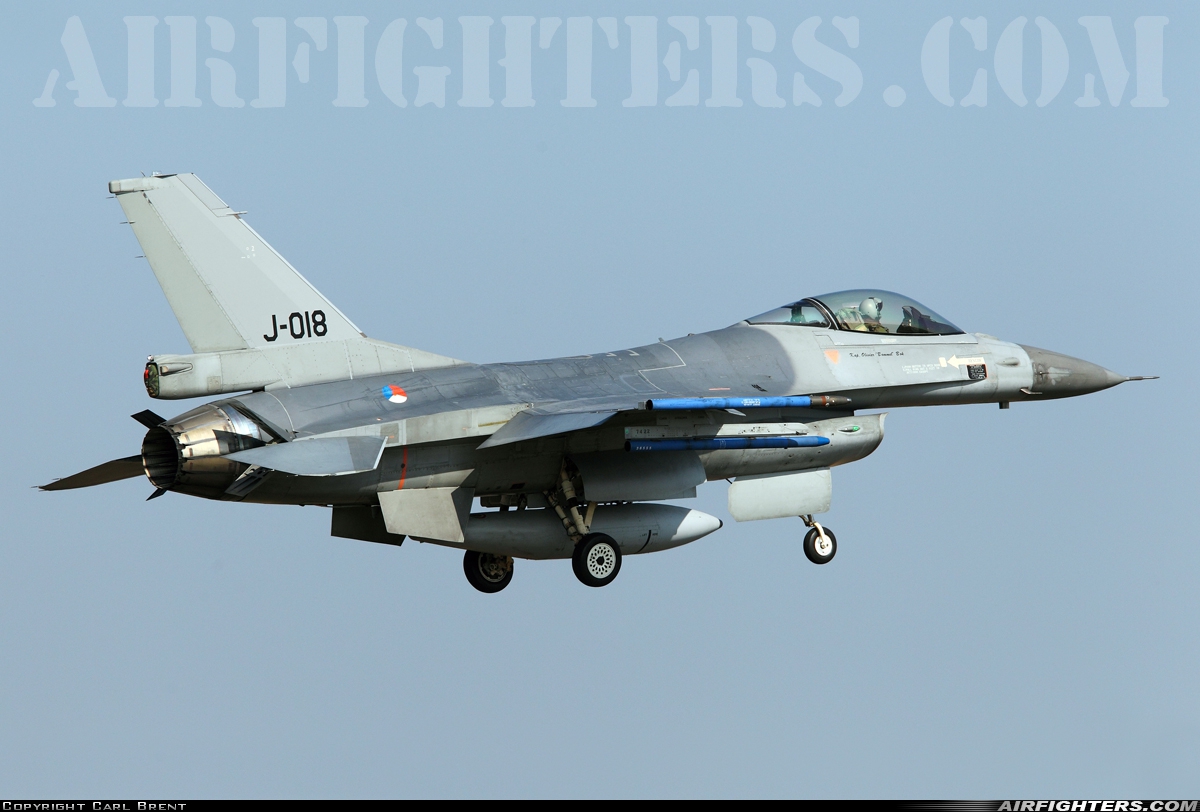 Netherlands - Air Force General Dynamics F-16AM Fighting Falcon J-018 at Uden - Volkel (UDE / EHVK), Netherlands