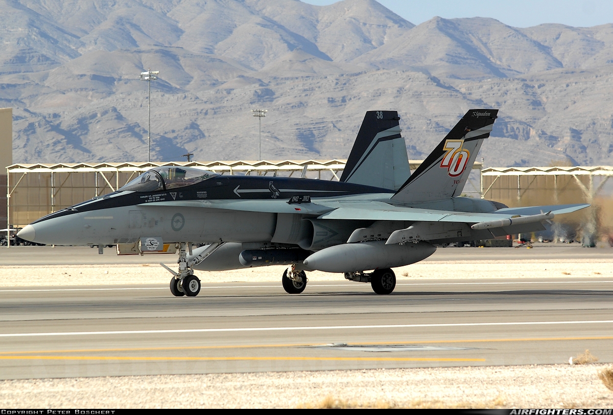 Australia - Air Force McDonnell Douglas F/A-18A Hornet A21-38 at Las Vegas - Nellis AFB (LSV / KLSV), USA