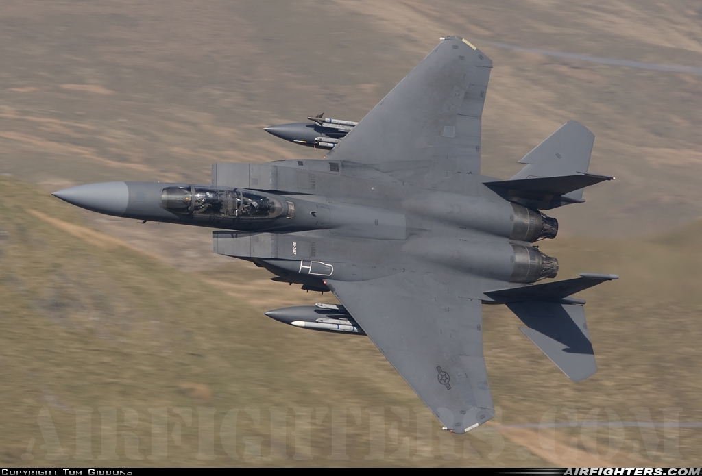 USA - Air Force McDonnell Douglas F-15E Strike Eagle 91-0307 at Off-Airport - Machynlleth Loop Area, UK