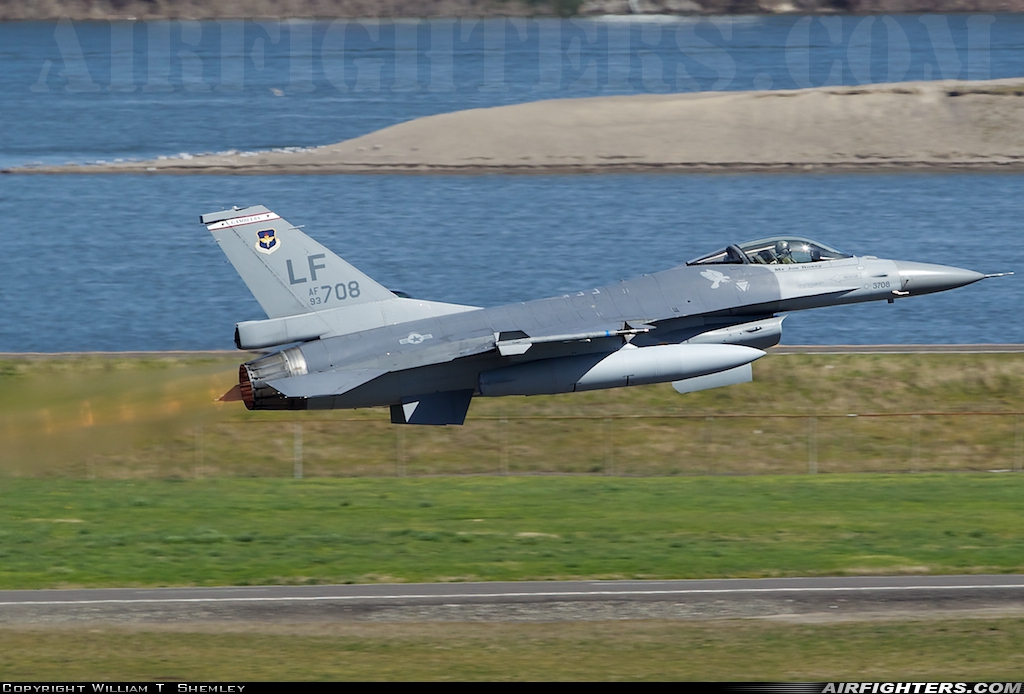 USA - Air Force General Dynamics F-16A Fighting Falcon 93-0708 at Portland - Int. (PDX / KPDX), USA