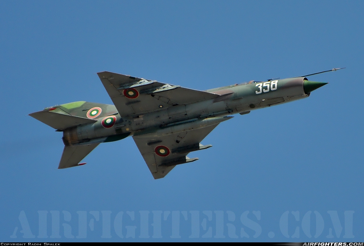 Bulgaria - Air Force Mikoyan-Gurevich MiG-21bis SAU 358 at Plovdiv (- Krumovo) (PDV / LBPD), Bulgaria