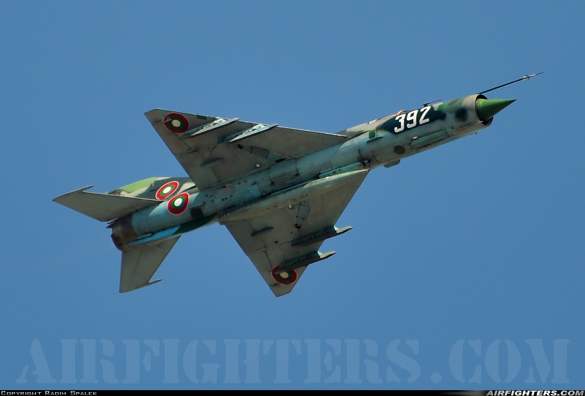 Bulgaria - Air Force Mikoyan-Gurevich MiG-21bis 392 at Plovdiv (- Krumovo) (PDV / LBPD), Bulgaria