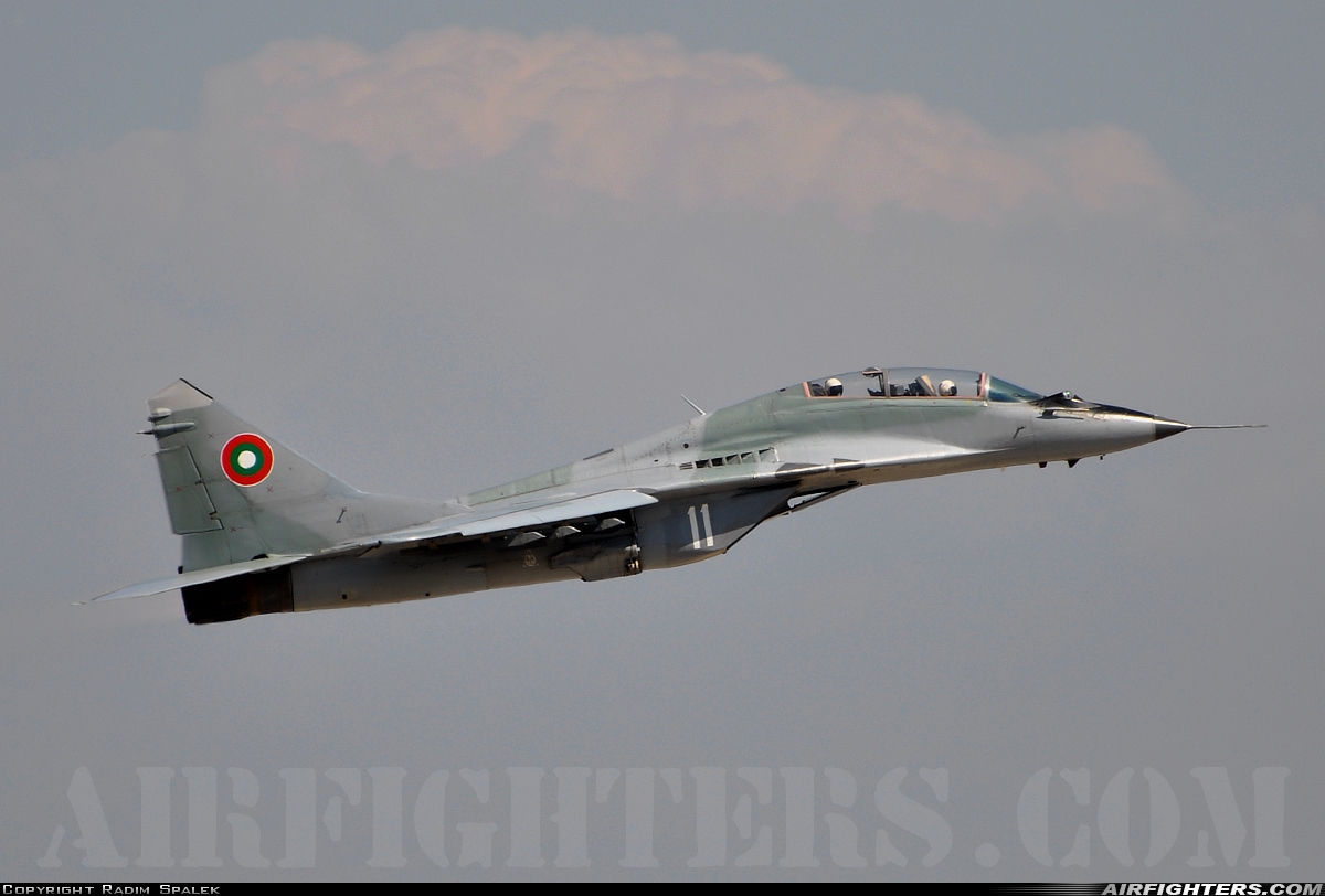 Bulgaria - Air Force Mikoyan-Gurevich MiG-29UB (9.51) 11 at Plovdiv (- Krumovo) (PDV / LBPD), Bulgaria