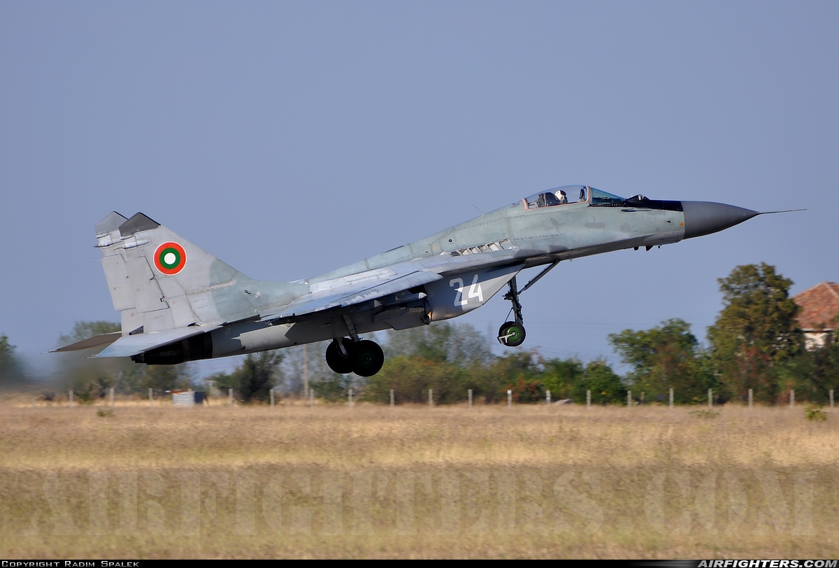 Bulgaria - Air Force Mikoyan-Gurevich MiG-29A (9.12A) 24 at Plovdiv (- Krumovo) (PDV / LBPD), Bulgaria