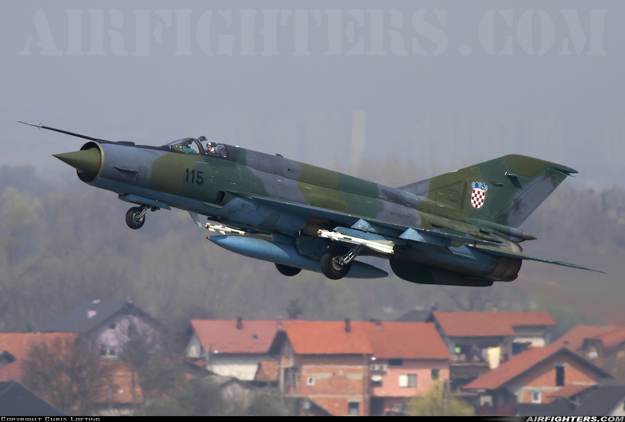 Croatia - Air Force Mikoyan-Gurevich MiG-21bisD 115 at Zagreb - Pleso (ZAG / LDZA), Croatia