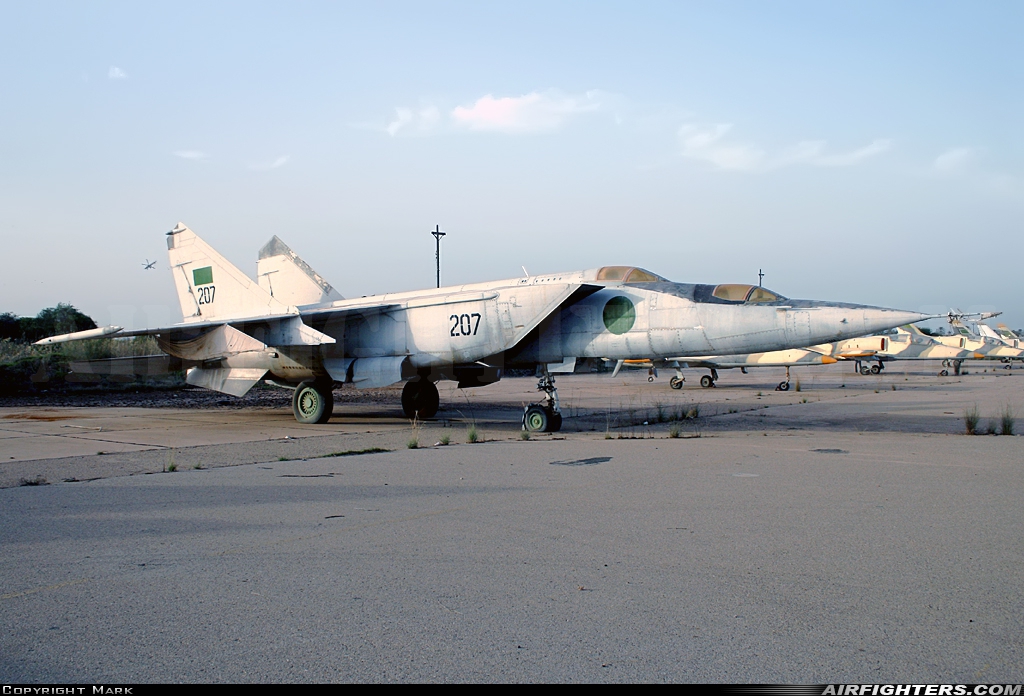 Libya - Air Force Mikoyan-Gurevich MiG-25P 207 at Tripoli - Mitiga (MJI / HLLM), Libya