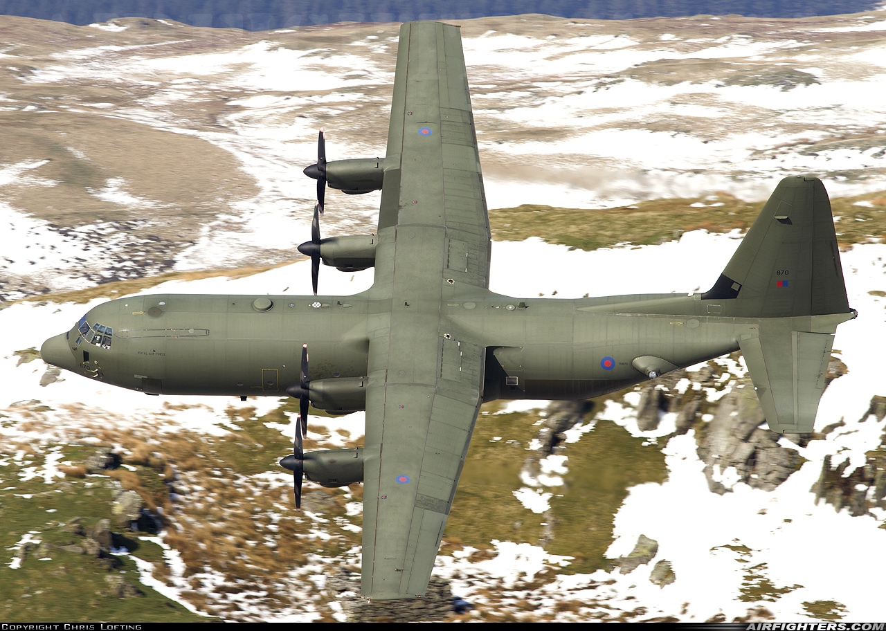 UK - Air Force Lockheed Martin Hercules C4 (C-130J-30 / L-382) ZH870 at Off-Airport - Machynlleth Loop Area, UK