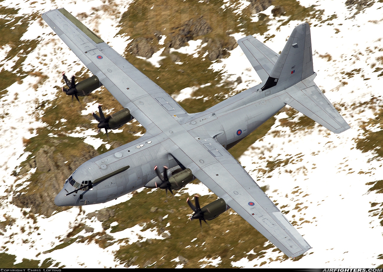 UK - Air Force Lockheed Martin Hercules C5 (C-130J / L-382) ZH887 at Off-Airport - Machynlleth Loop Area, UK