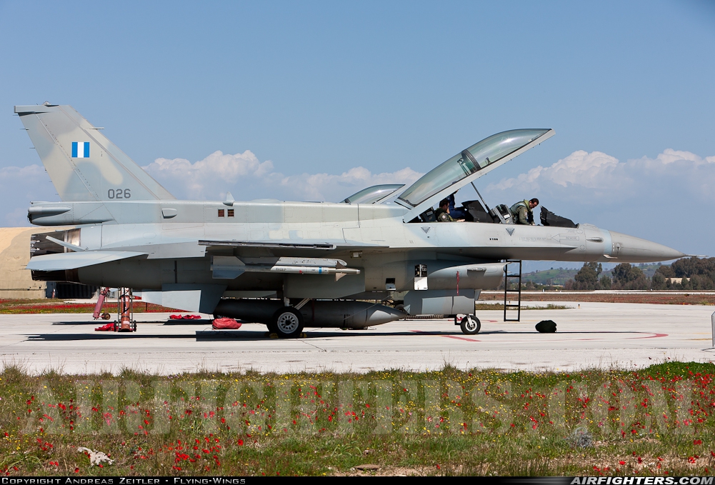 Greece - Air Force General Dynamics F-16D Fighting Falcon 026 at Araxos (GPA / LGRX), Greece