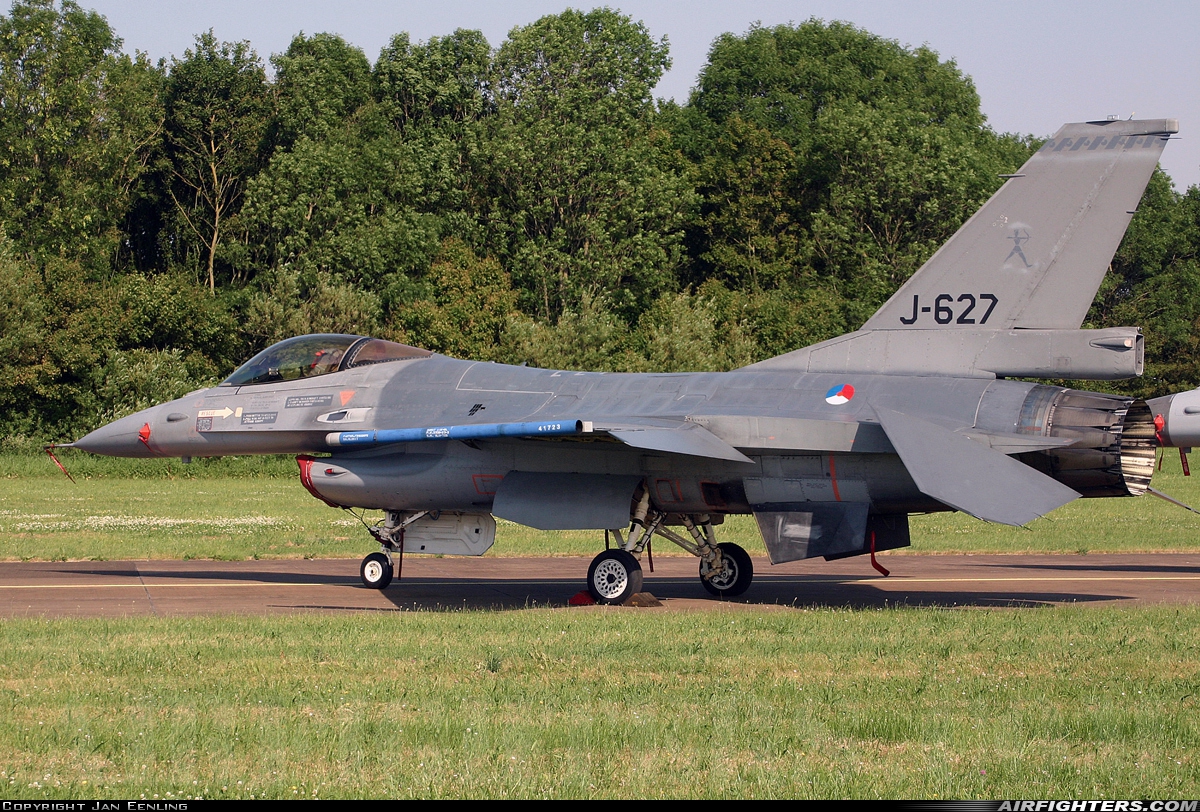 Netherlands - Air Force General Dynamics F-16AM Fighting Falcon J-627 at Leeuwarden (LWR / EHLW), Netherlands