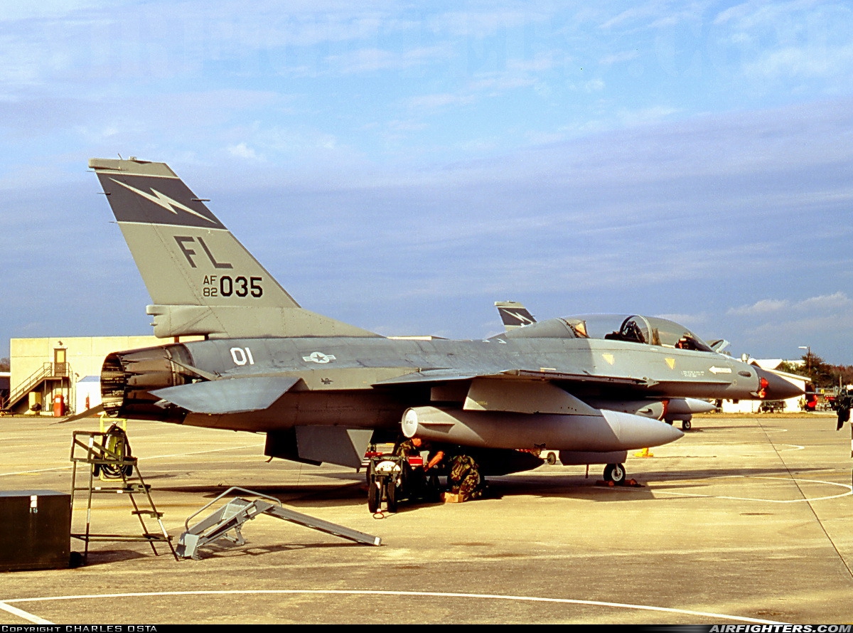 USA - Air Force General Dynamics F-16B Fighting Falcon 82-1035 at Jacksonville - Int. (JAX / KJAX), USA