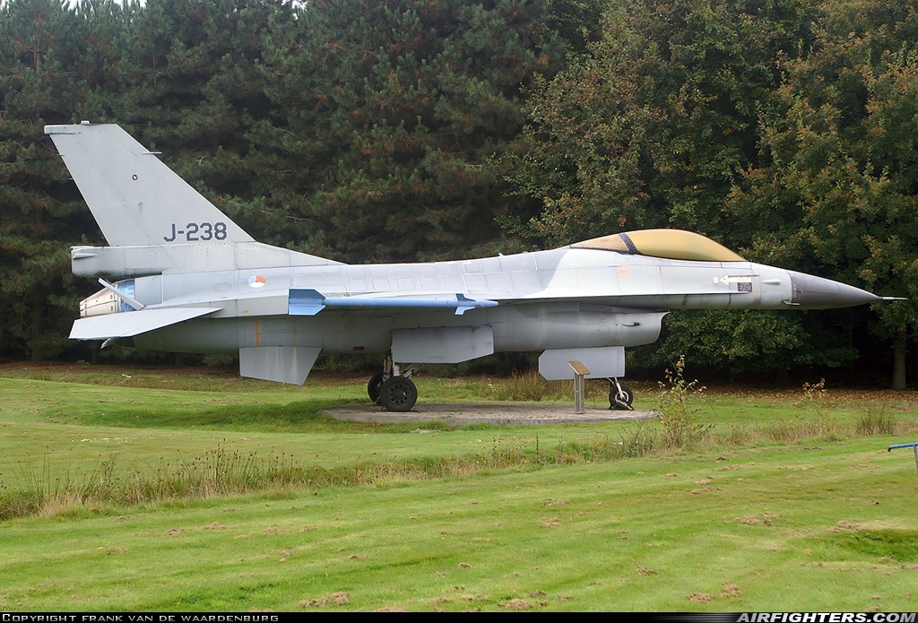 Netherlands - Air Force General Dynamics F-16A Fighting Falcon J-238 at Eindhoven (- Welschap) (EIN / EHEH), Netherlands
