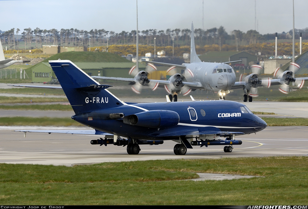 Company Owned - Cobham Aviation Dassault Falcon (Mystere) 20C G-FRAU at Lossiemouth (LMO / EGQS), UK