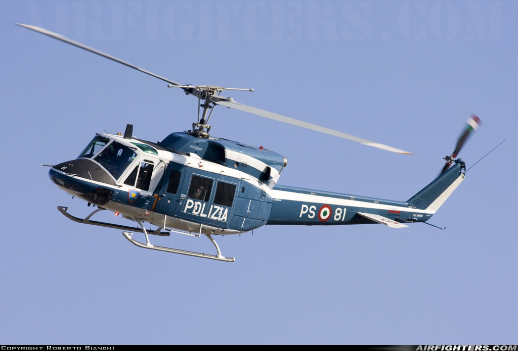 Italy - Polizia Agusta-Bell AB-212AM PS-81 at Milan - Malpensa (MXP / LIMC), Italy