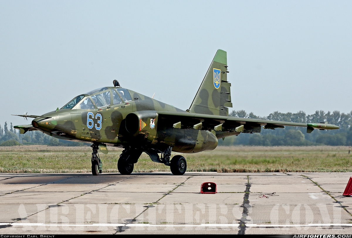 Ukraine - Air Force Sukhoi Su-25UBM1  at Vasilkov (UKKW), Ukraine