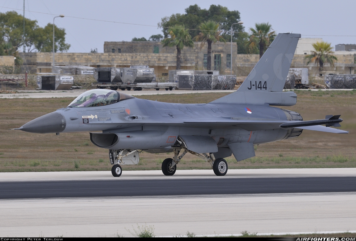 Netherlands - Air Force General Dynamics F-16AM Fighting Falcon J-144 at Luqa - Malta International (MLA / LMML), Malta