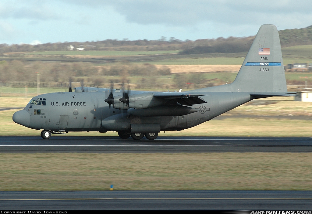 USA - Air Force Lockheed C-130H Hercules (L-382) 74-1663 at Glasgow - Prestwick (PIK / EGPK), UK