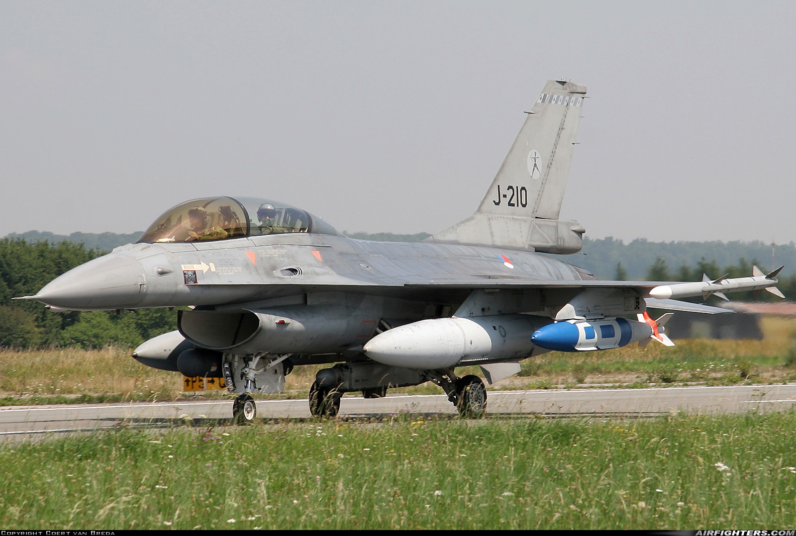Netherlands - Air Force General Dynamics F-16BM Fighting Falcon J-210 at Florennes (EBFS), Belgium