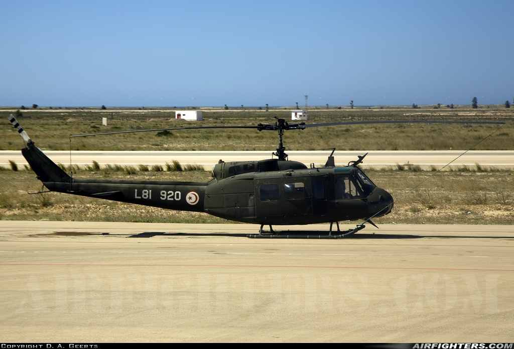 Tunisia - Air Force Bell UH-1H Iroquois (205) L81-920 at Djerba - Zarzis (DJE / DTTJ), Tunisia