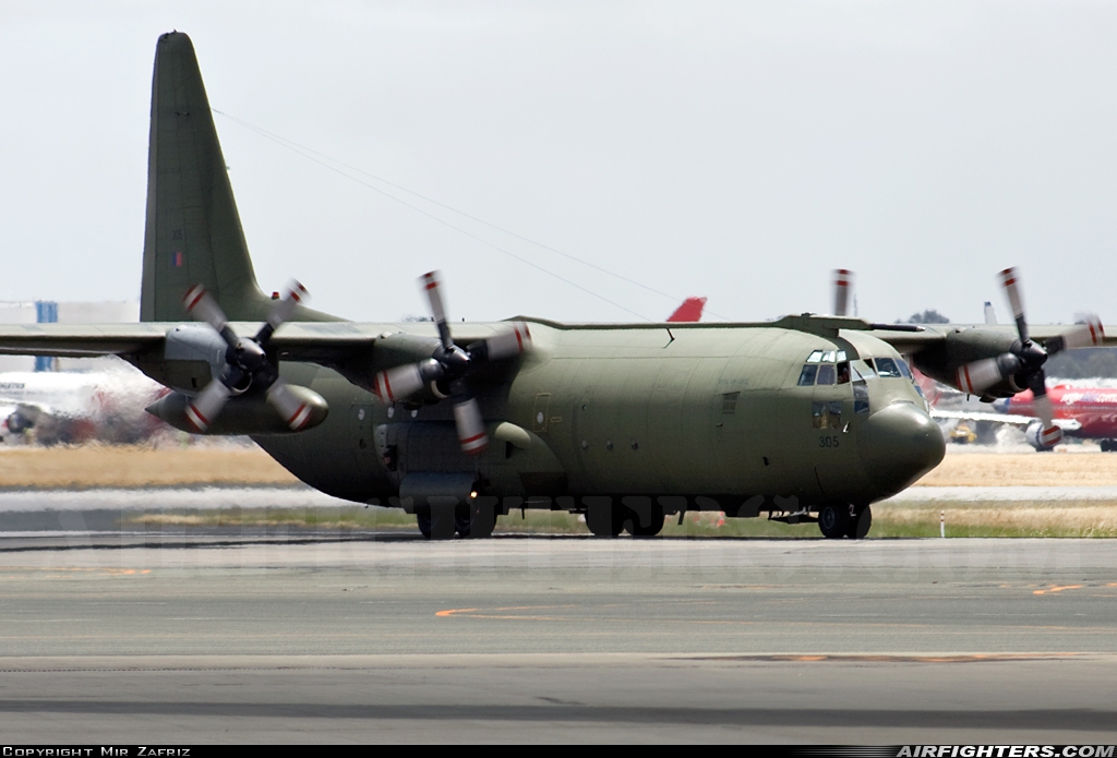 UK - Air Force Lockheed Hercules C3 (C-130K-30 / L-382) XV305 at Perth (PER / YPPH), Australia